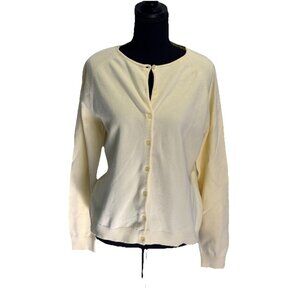 Gap 100% Cotton Light Yellow Cardigan Size Large